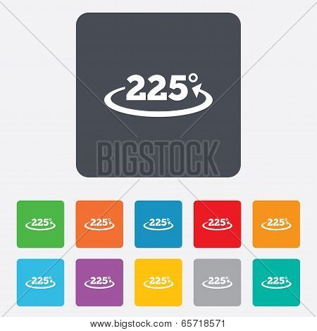 Angle 225 degrees sign icon. Geometry math symbol