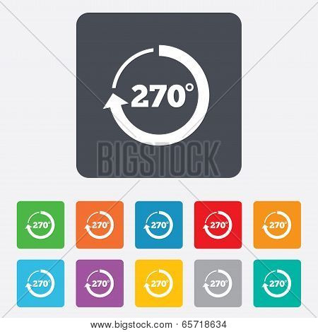 Angle 270 degrees sign icon. Geometry math symbol
