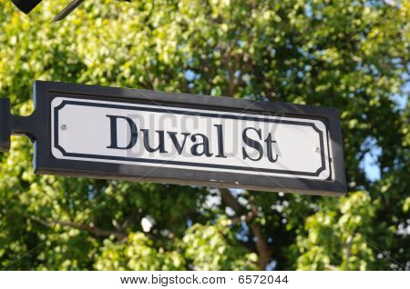 Ulice Duval Street znamení v Key West na Floridě