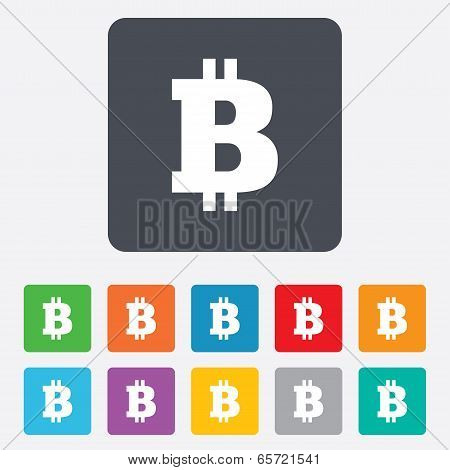 Bitcoin sign icon. Cryptography currency symbol
