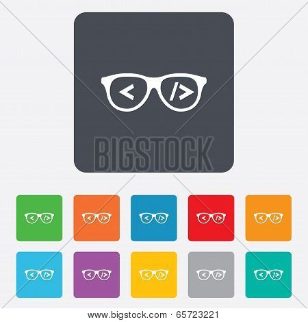 Coder sign icon. Programmer symbol.