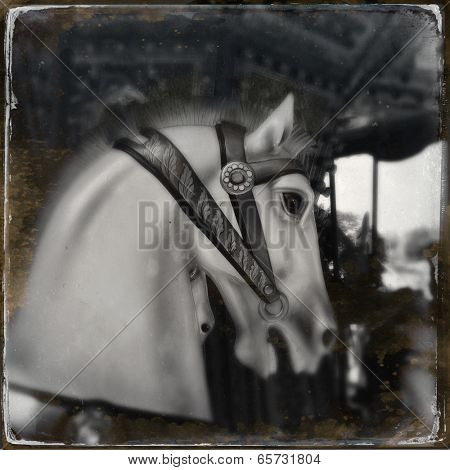 Instagram filtered style image of a carousel horse