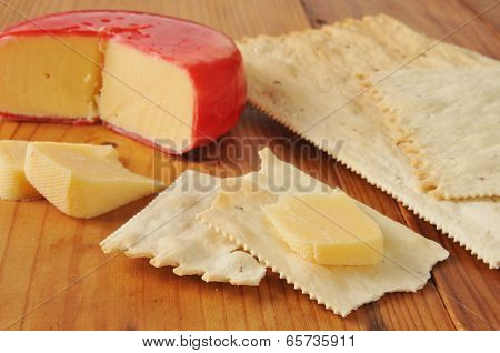 Gouda Cheese On Flatbread Crackers