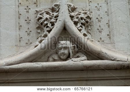 the architectural decoration from the building in Chinon. Loire Valley