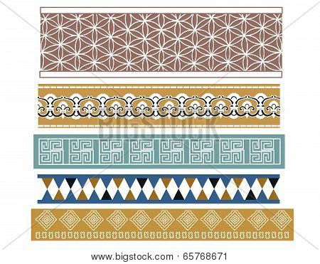 set of five babylonian patterns
