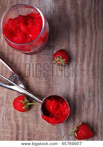 Scoop Of Strawberry Sorbet