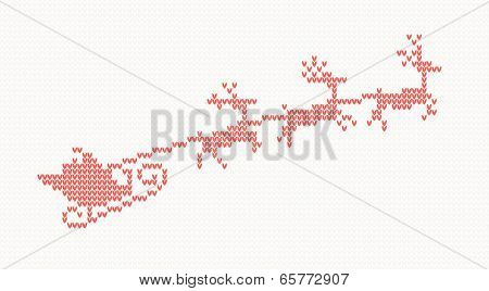 Knitted pattern with santa claus vector illustration