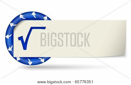 Blue Round With Arrows And Paper On Note And Radix Sign