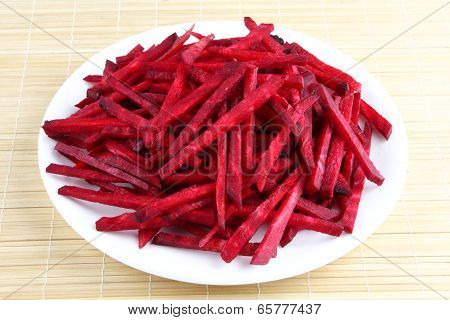 Sliced organic beetroot.