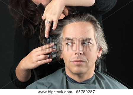Stylist Cutting Off Length
