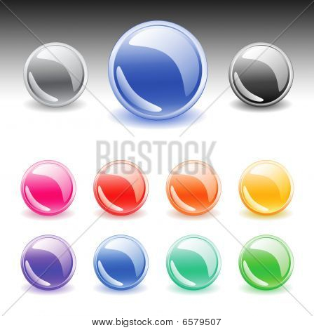 เว็บสีสันปุ่มชุด เวกเตอร์