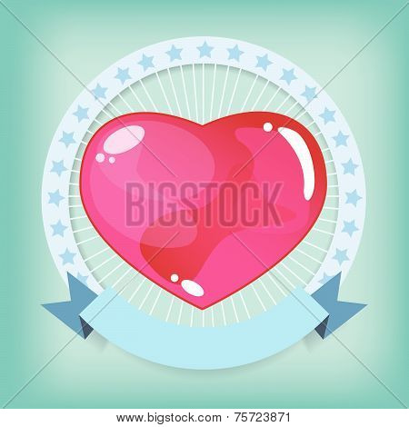 Heart jelly in ribbon