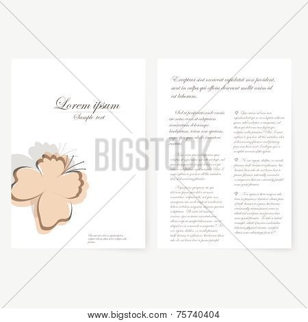 Vector template for folder, business card and invitation