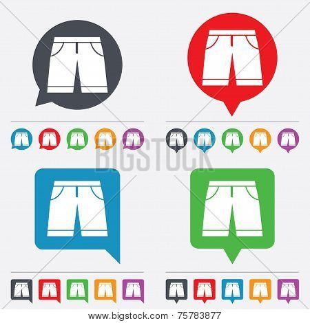Men's Bermuda shorts sign icon. Clothing symbol.