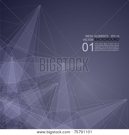 Modern  Abstract  Background With Transparent Mesh And Glowing Lines
