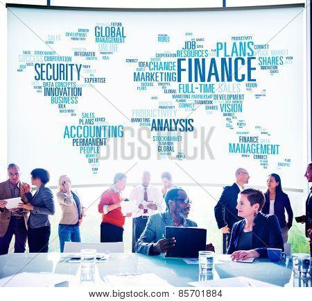Finanace Security Global Analysis Management Accounting Concept