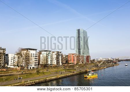 The New Seat Of The European Central Bank In Frankfurt