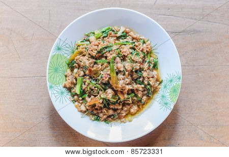 Thai Spicy Food Basil Meat Fried Recipe