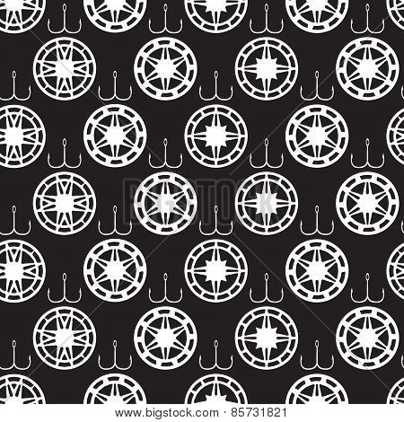 Seamless Pattren A Fishing Theme Vector