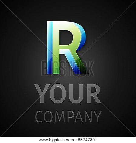 abstract vector logo letter R