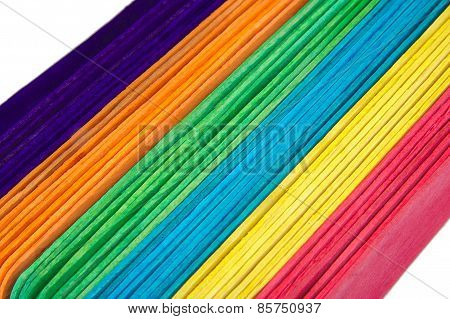 Set of holiday craft sticks isolated on a white background. Colourful depressors