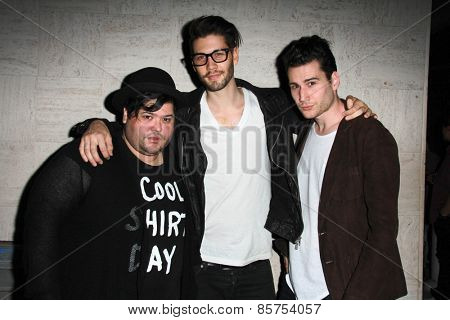 LOS ANGELES - MAR 12:  Harvey Guillen, Casey Jon Deidrick, John Garet Stoker at the Kode Magazine Spring 2015 Cover Party at the The Standard on March 12, 2015 in West Hollywood, CA