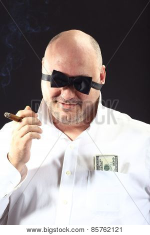 Man With Bow Tie On His Face