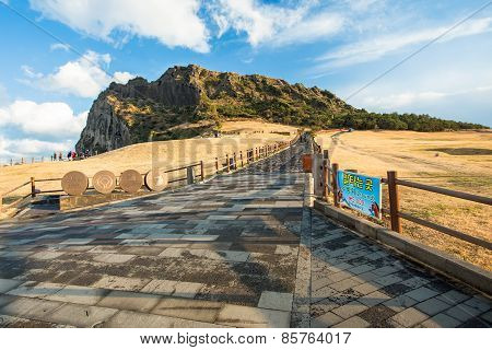 Songsan Ilchulbong View Point In Jeju Island, South Korea.