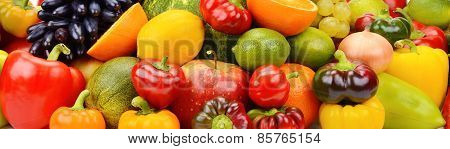 Bright Background Of Fruits And Vegetables