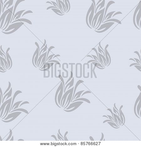 Vector seamless pattern. Floral stylish background with graphic leaves