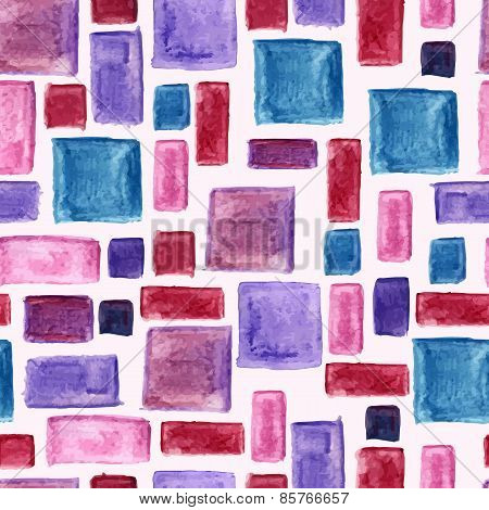 Vector Seamless Hand Drawn Watercolor Pattern