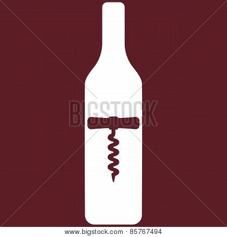 Vector illustration of wine bottle on burgundy background