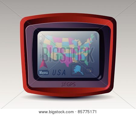 GPS with the Map of USA
