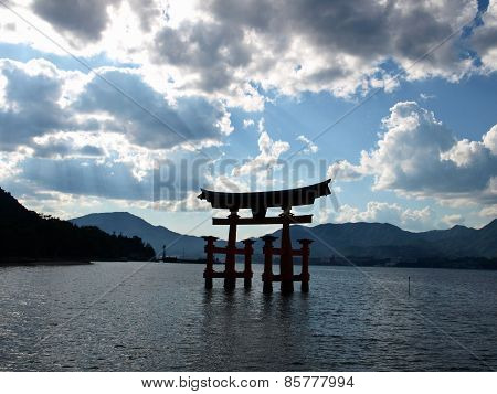 Gates near Hiroshima. Itsukishima shinto shrine