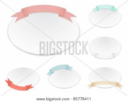 Set Paper Banners And Color Ribbon