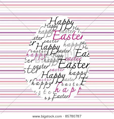 Happy Easter Calligraphy Colorful Pastel Background