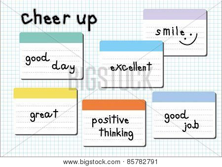 Cheer Up Wording White Graph Background
