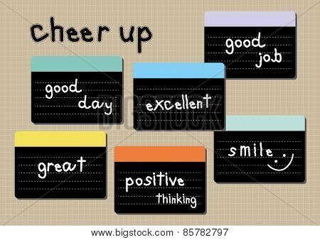Cheer Up Wording Brown Background