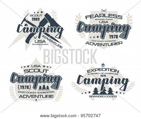 Camping Emblems  For T-shirt