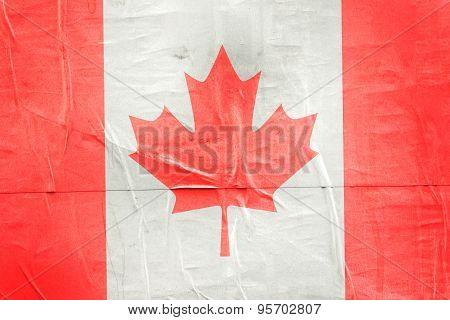 Canada Flag Print On Grunge Poster Paper