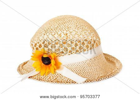 Pretty Straw Hat With Flower