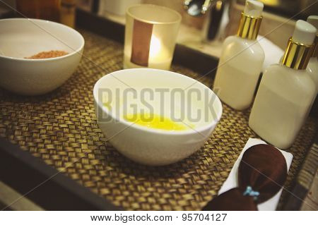 Spa Still Life With Burning Candle