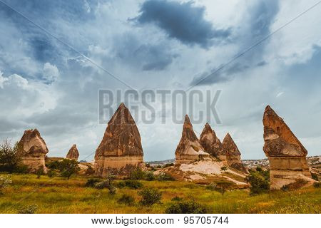 Rock formations of Cappadocia in Central Anatolia Turkey