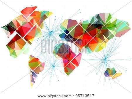 Abstract Multicolor World Map