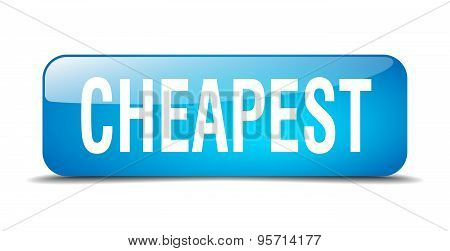 Cheapest Blue Square 3D Realistic Isolated Web Button
