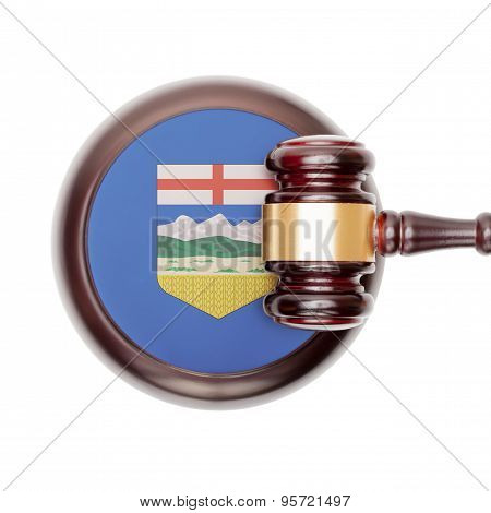 Wooden Judge Gavel And Car Keys Over Sound Box - View From Top