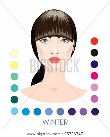 Winter female type. Vector