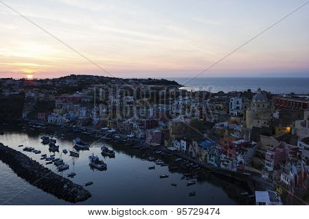 Marina Della Corricella In Procida In Italy