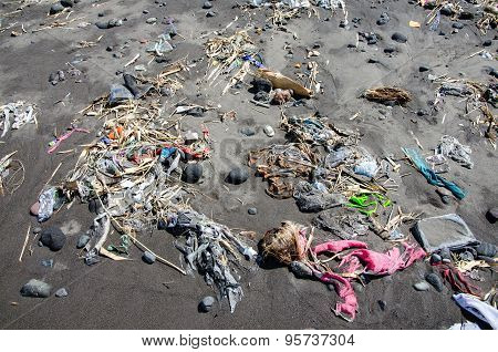 Trash on the beach
