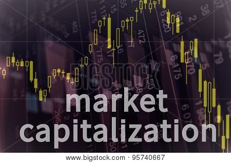 Downtrend stock chart on PC screen and inscription 